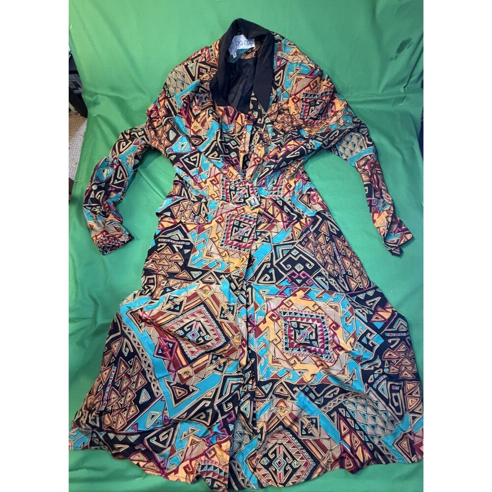 🎨 Vintage Pia Rucci Silk Dress Women’s Size 6👗 Artsy Abstract Patchwork Design